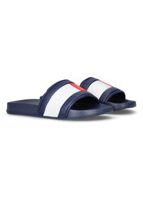 Tommy Hilfiger Kinder Badepantolette, Gr. 32, blau, Synthetik, sportlich, Schuhe, Pool Slides, Pantolette, Sandale zum Baden