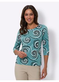 Classic Basics Damen 3/4-Arm-Shirt "3/4-Arm-Shirt", blau, Gr. 42, gemustert, mehrfarbig, bedruckt, 100% Baumwolle, Shirts