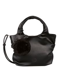 Damen Shopper "Nila", Tom Tailor Denim, schwarz, Polyurethan, clean, gepflegt, unifarben, Taschen, mit seitlichen Raffdetails und einem funktionalen