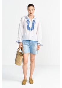 RICHROYAL Damen Shorts, blau, casual, Gr. 25, unifarben, Web, Obermaterial: 92% Baumwolle, 6% Elastomultiester, 2% Elasthan, Hosen