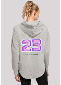 F4NT4STIC Damen Kapuzenpullover "SIlvester Party Happy People Only", grau, casual, Gr. S, Obermaterial: 100% Baumwolle, Pullover, Print