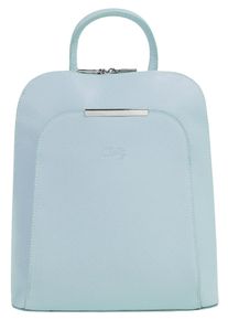 CLUTY Cityrucksack, blau, Rindsleder, Leder, Strukturmuster, casual, Rucksäcke, echt Leder, Made in Italy