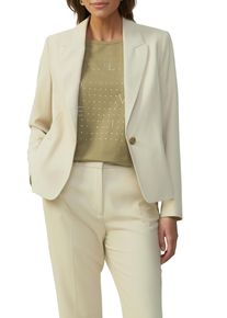 Damen Jackenblazer, beige, casual, Gr. 44, s.Oliver BLACK LABEL, unifarben, Piquu00e9, Obermaterial: 49% Polyester, 48% Viskose, 3% Elasthan. Futter: