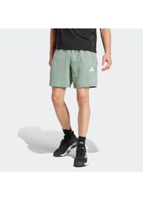 Herren Shorts "TR-ES WV MEL S"silber grün mel, sportlich, Gr. L, adidas Performance, Obermaterial: 100% Polyester, Hosen, Trainingsshorts, meliert,