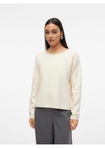 Véro Moda VERO MODA Damen Strickpullover "VMGOLD ROLL LS O-NECK PULLOVER GA", beige, modisch, Gr. S, unifarben, Strick, Feinstrick, Obermaterial: 50% Viskose,