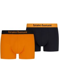 Bruno Banani Herren Boxer, Gr. S, orange, Jersey, Obermaterial: 93% Baumwolle, 7% Elasthan, Unterhosen, mit kontrastreichem Logobund