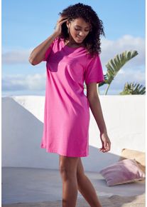 Kangaroos Damen Bigshirt, Gr. 32, pink, Single Jersey, Obermaterial: 100% Baumwolle, bedruckt, sportlich, Shirts, mit Slogan-Frontdruck