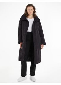 Calvin Klein Damen Wintermantel "CRINKLE NYLON DOWN WRAP COAT", schwarz, feminin, Gr. L, unifarben, Web, Obermaterial: 100% Polyamid, Mäntel