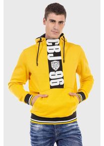 Cipo & Baxx CIPO & BAXX Herren Kapuzenpullover "Sweatshirts", gelb, casual, Gr. M, bedruckt, 70% Baumwolle;30% Polyester, Pullover, mit Markenprint