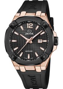 Jaguar Herren Quarzuhr "Diplomatic", schwarz, Armbanduhren, Armbanduhr, Herrenuhr, Swiss Made, analog, Tag, Kautschukarmband