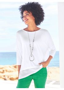 Heine Damen Oversize-Shirt "Oversized Shirt", weiß, Gr. 36, unifarben, 95% Viskose, 5% Elasthan, Chiffon:100% Polyester, Shirts