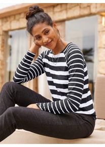 Heine Damen Rundhalsshirt "Streifenshirt", bunt, Gr. 48, gemustert, gestreift, 95% Viskose, 5% Elasthan, Shirts