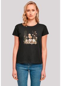 F4NT4STIC Damen T-Shirt "Ostern Küken Ei Blumen", schwarz, casual, Gr. XS, Obermaterial: 100% Baumwolle, Shirts, Premium Qualität