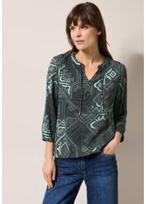 Cecil Damen Shirtbluseslate khaki, casual, Gr. XL, bedruckt, Stoff, 100% Viskose, Blusen, aus softer Viskose