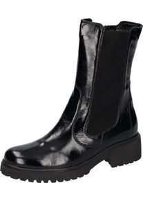 Waldläufer WALDLÄUFER Damen Chelseaboots "H-LUISE", Gr. 6, schwarz, Lackleder, glänzend, sportlich, Schuhe, Schlupfboots, Stiefelette, Blockabsatz, Bequemweite
