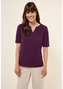 Cecil Damen T-Shirt, lila, casual, Gr. XL, unifarben, Web, 100% Baumwolle , Shirts, aus reiner Baumwolle