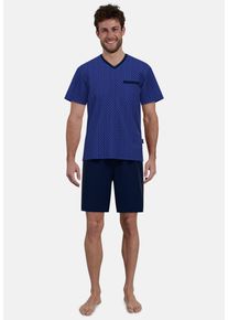 Götzburg GÖTZBURG Herren Shorty "Waterford", Gr. 56, blau, Obermaterial: 60% Baumwolle, 40% Polyester, unifarben, gepunktet, casual, Homewear-Sets, mit