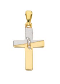 Adelia´s ADELIA ́S Damen Kreuz-Anhänger "Damen & Herren 333 Gold Kreuz Anhänger mit Zirkonia", Gold, gold, Gold, Schmuckanhänger, mit Zirkonia für Damen &