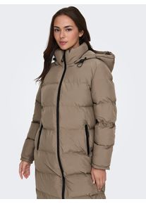 Only Damen Steppmantel "ONLPAULA PREMIUM PUFFER LONG OTW", braun, modisch, Gr. L, unifarben, Web, Steppware, Obermaterial: 100% Polyester, Mäntel
