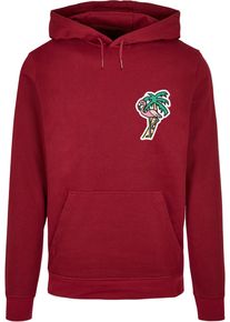 MisterTee Herren Kapuzensweatshirt "MisterTee Flamingo Hoodie", rot, Gr. XS, bedruckt, 100% Baumwolle, Sweatshirts