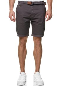 INDICODE Herren Chinoshorts "INConor", grau, modisch, Gr. XXL, unifarben, Web, Obermaterial: 98% Baumwolle, 2% Elasthan, Hosen