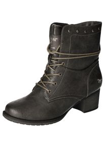 Mustang Shoes Damen Stiefelette, Gr. 38, grau, Lederimitat, klassisch, Schuhe, Bikerboots, Stiefelette mit Innenreißverschluss