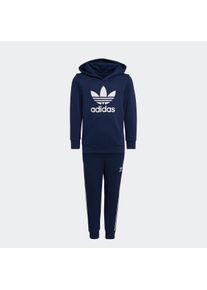 Kinder Jogginganzug "ADICOLOR HOODIE", blau, sportlich, Gr. 122, adidas originals, angeraute Sweatware, Obermaterial: 70% Baumwolle, 30% Polyester,
