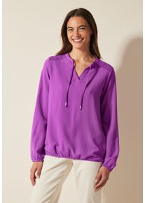 Cecil Damen Langarmbluse, lila, casual, Gr. XXL, unifarben, Stoff, 55% Viskose, 44% Polyester, 1% Elasthan, Blusen, im angenehmen Materialmix