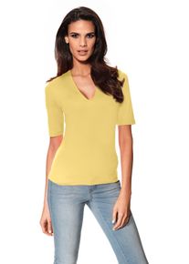 Heine Damen V-Shirt "V-Shirt", gelb, Gr. 48, unifarben, 90% Polyamid, 10% Elasthan, Shirts