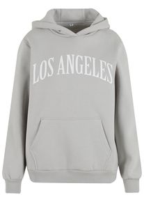 MISS TEE Damen Kapuzenpullover "Miss Tee Los Angeles Ladies Fluffy Hoody", grau, casual, Gr. M, mehrfarbig, 70% Baumwolle, 30% Polyester, Pullover