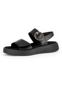 Gabor Damen Keilsandalette "FLORENZ", Gr. 37, schwarz, Kalbsleder, unifarben, casual, Schuhe, Plateau, Sommerschuh, Riemchensandale, Komfortschuh in