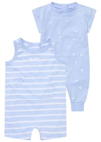 Nike Sportswear Kinder Body "NKN ESSENTIALS TANK SS 2PK ROM", blau, Gr. 56, Obermaterial: 60% Baumwolle, 40% Polyester, Bodies