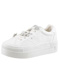 Buffalo Damen Plateausneaker "PAIRED ICE", Gr. 41, weiß, Textil, unifarben, sportlich, Schuhe, Schnürschuh, Freizeitsneaker, Halbschuh mit