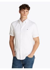 Tommy Hilfiger Herren Kurzarmhemd "LINEN BLEND SOLID SS RF SHIRT", weiß, Gr. XXL, unifarben, Web, Obermaterial: 52% Baumwolle, 48% Leinen, Hemden,