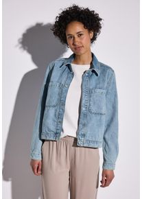 Street One Damen Jeansjacke, blau, casual, Gr. 42, unifarben, Jeans, 100% Baumwolle, Jacken, mit Knopfleiste