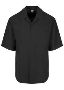 Urban Classics Herren Langarmhemd "Urban Classics Herren Relaxed Seersucker Short Sleeve Shirt", schwarz, Gr. L, unifarben, 100% Baumwolle, Hemden