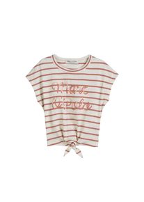 Marc O'Polo MARC O'POLO Damen T-Shirt "mit Knoten-Detail"chalky coral stripe, Basic, Gr. 92, gestreift, Obermaterial: 96% Baumwolle, 4% Elasthan, Shirts