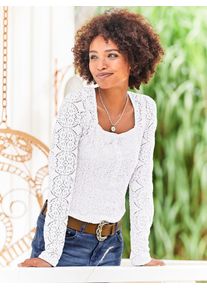 Heine Damen Langarmshirt "Shirt", weiß, Gr. 44, unifarben, 50% Polyamid, 40% Baumwolle, 10% Elasthan, Shirts