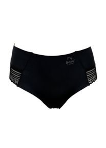 MY BASIC Damen Hipster "Free cut hipster", Gr. M, schwarz, Obermaterial: 87% Polyamid, 13% Elasthan, unifarben, Unterhosen, mit floralen
