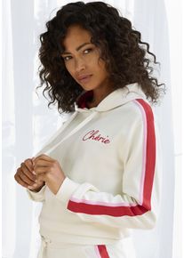 Vivance Damen Hoodie, Gr. 36, beige, Sweatware, Obermaterial: 60% Baumwolle, 40% Polyester, modisch, Sweatshirts, Hoodie mit Kontrast Einsätzen,