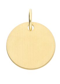 Adelia´s ADELIA ́S Damen Anhänger mit Gravur "Damen 585 Gold Gravurplatte Anhänger Ø 12 mm", Gold, gold, Gold, Schmuckanhänger, für Damen