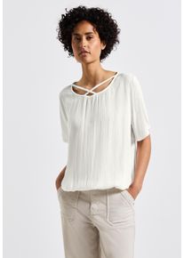 Street One Damen Shirtbluse, weiß, casual, Gr. 46, unifarben, Stoff, 100% Viskose, Blusen, aus softer Viskose