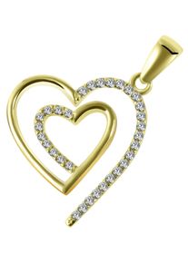 Adelia´s ADELIA ́S Damen Ketten-Anhänger "Neuheit 2025 - moderner Herz Anhänger aus 585 Gold", Gelbgold 585-Gold, gold, Gelbgold 585, Gold, Schmuckanhänger