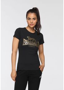 Lonsdale Damen T-Shirt "BANTRY", schwarz, sportlich, Gr. XXL, unifarben, Single Jersey, Obermaterial: 95% Baumwolle, 5% Elasthan, Shirts