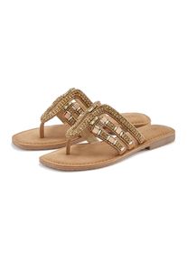 Vivance Damen Zehentrenner, Gr. 36, braun, Obermaterial: 100% Ziegenleder. Futter: 100% Lederimitat. Decksohle: 100% Textilmaterial. Laufsohle: 100%