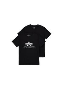 Herren T-Shirt "Alpha Industries Men - T-Shirts Basic T-Shirt BL 2 Pack", schwarz, Gr. XXL, Alpha Industries, Obermaterial: 100% Baumwolle, Shirts