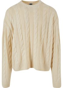 Urban Classics Herren Rundhalspullover "Urban Classics Herren Boxy Sweater", beige, klassisch, Gr. L, unifarben, 100% Polyacryl, Pullover
