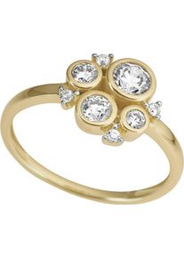 Firetti Damen Fingerring "Schmuck Geschenk Gold 333 Damenring Goldring Fantasie Kreise bicolor", 16, Gelbgold 333, 1,45mm, gelb, Gelbgold 333,