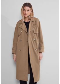 Street One Damen Trenchcoat, braun, casual, Gr. 44, unifarben, Stoff, 65% Polyester, 35% Baumwolle, Mäntel, mit Reverskragen