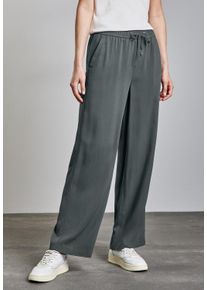 Street One Damen Stoffhose, grün, casual, Gr. 44, unifarben, Stoff, 100% Viskose, Hosen, im Loose Fit